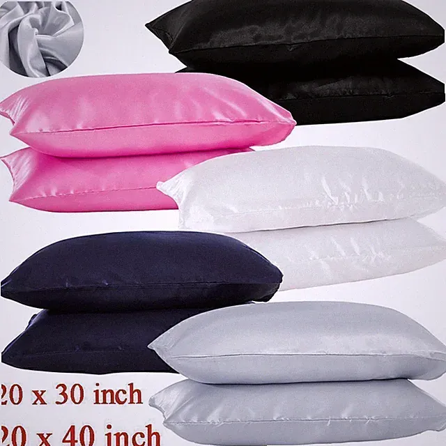 100% Satin Silk Pillow Case Cover Standard King Queen Cushion Cover Pillowcase