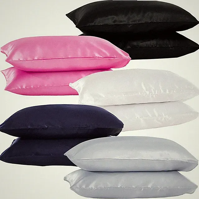 100% Satin Silk Pillowcase Cover Standard King Queen Cushion Pillow Case Solid