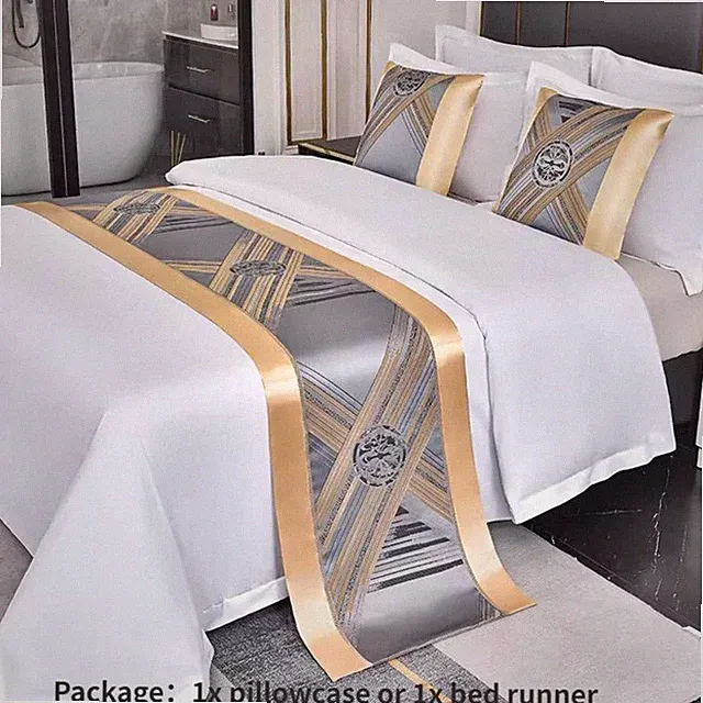 Bed Runner Scarf Satin Faux Silk Covers Hotel Bedroom Wedding Retro Decor Modern