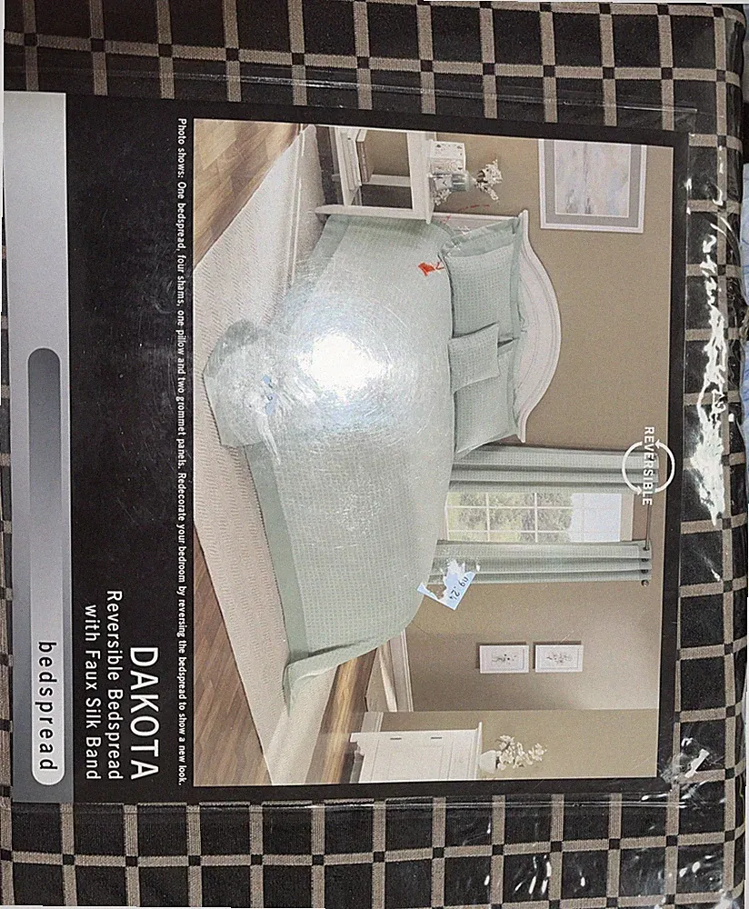 DAKOTA REVERSIBLE BEDSPREAD WITH FAUX SILK BAND 102x110 JAVA
