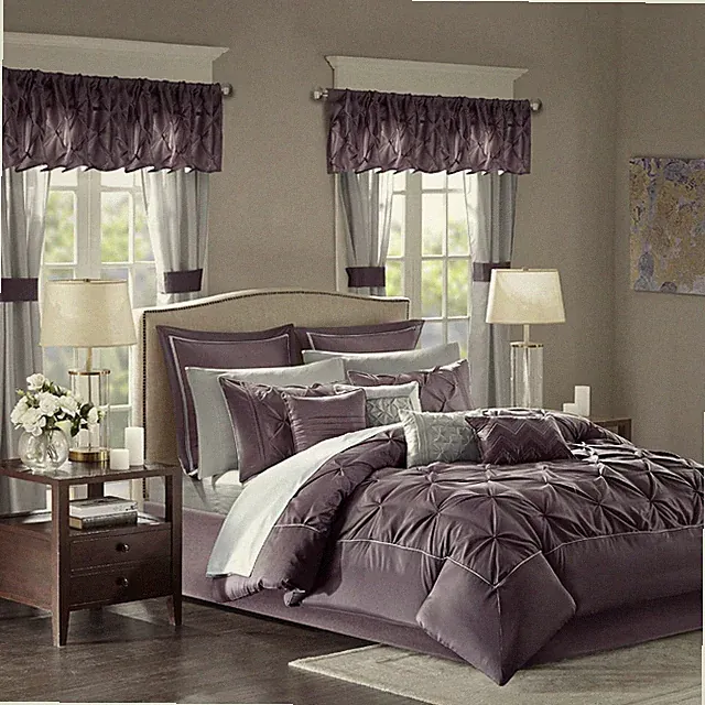 Essentials Cal King Comforter Set, 24 Piece Bedding with Matching Curtains, Deco