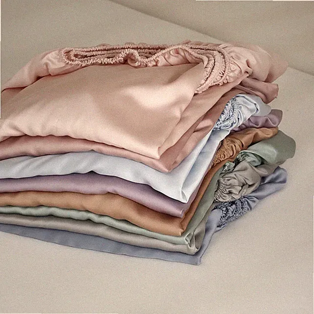 Luxurious Mulberry Silk Fitted Sheet with Elastic Bands Mattress Cover Bed Cover