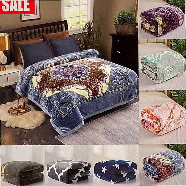 Luxury Velvet Blanket Throw Winter Silk Bed Blankets Cozy Warm Twin Queen King