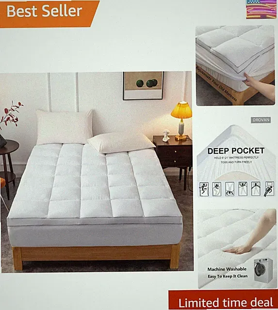 Mattress Topper Full Size - Extra Thick Mattress Pad Cover - Pillow Top Deep...