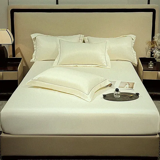 Mulberry Silk Fitted Bed Sheet with Elastic Bands Luxury Mattress Cover Single D
