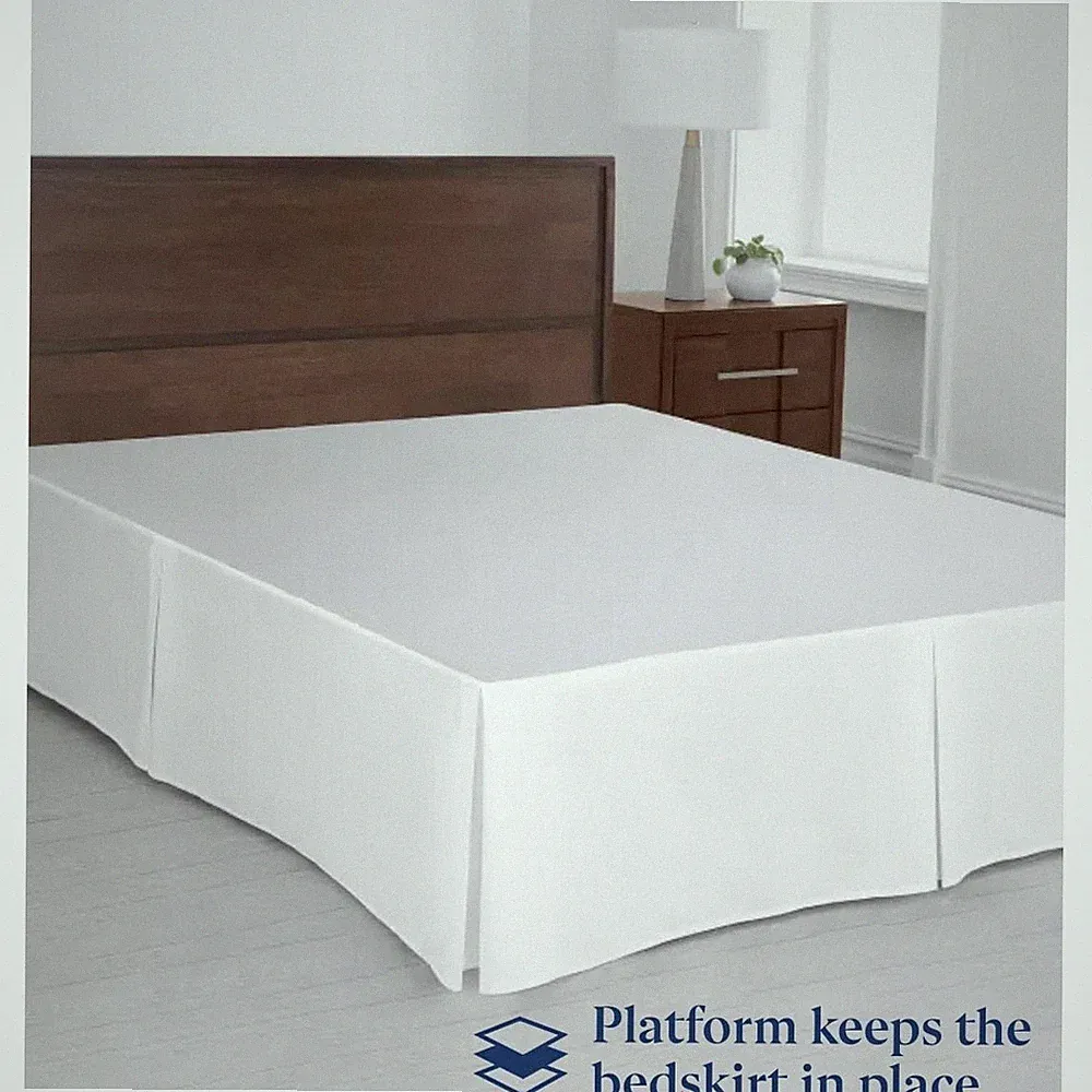 Pier 1 Imports King Size Ivory Faux Silk Box Pleated 15" Bed Skirt