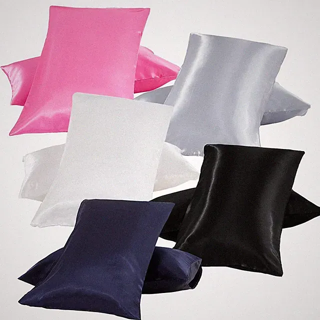 Pure Satin Silk Silky Pillow Case Pillowcase Cover King Queen Standard Cushion