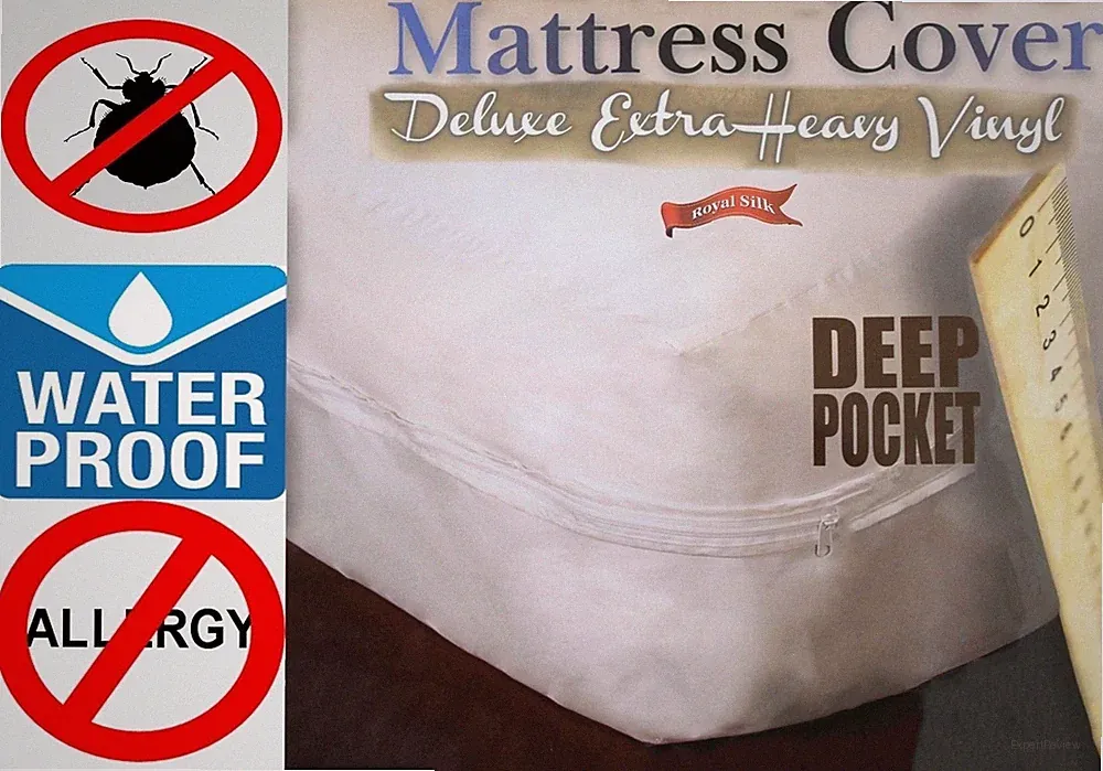 Royal Silk™ Heavy Vinyl Zippered Mattress Cover 100% Waterproof & Bed-Bug Proof