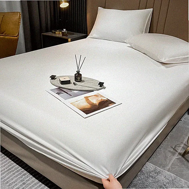 Silk Bed Fitted Sheet Deep 25CM Real Silk Mattress Cover Bedding Sheets