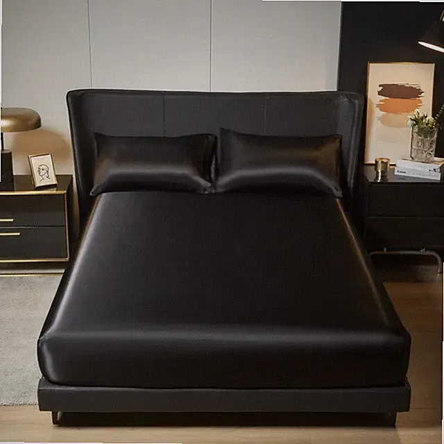 Simulated Silk Satin Mattress Silk Bedspread Bed Cover Mattress Protective Cover