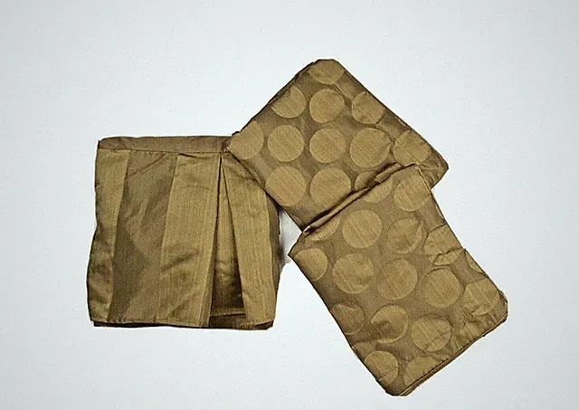 VCNY Luxury Bedding Set 3 Queen Bedskirt Pillowcases Shams Brown Tan Dot Stripe