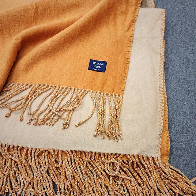 VTG EP MODE 100% Pure Silk Throw Blanket Apricot/Tan Color Beautiful Luxurious